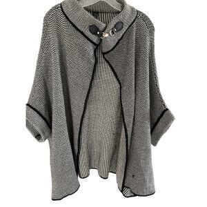 Mixit Womens Poncho Cape Wrap Knit OS Acrylic Lightweight Rare Lagenlook Boho